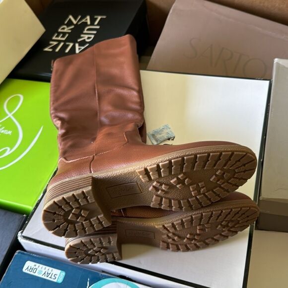 Style & Co. Womens Graciee Faux Leather Knee-High Boots Brown - Picture 3 of 5